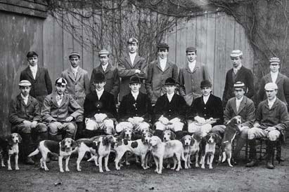 Harry Legge-Bourke’s grandfather (top middle) with the Eton beagles, circa 1912.